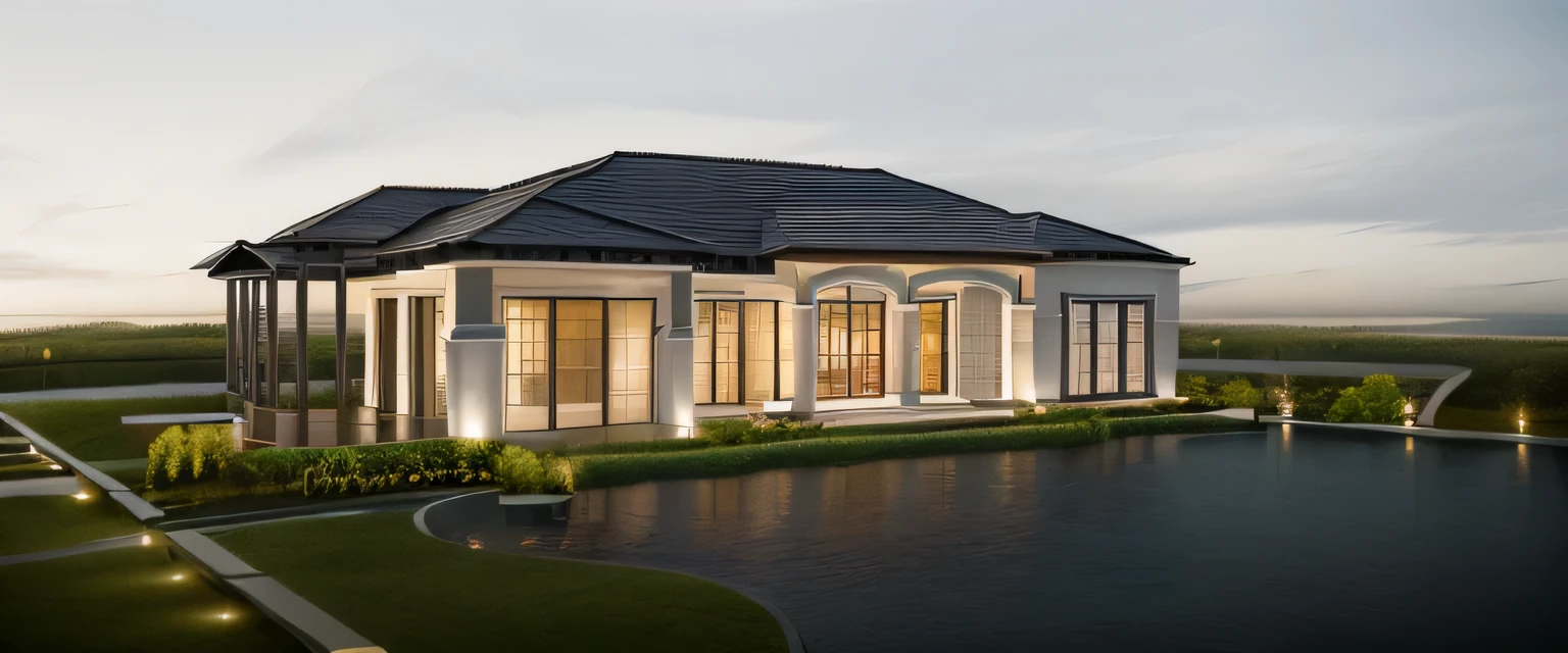 When design a MEDITERRANEAN EXTERIOR house, exterior design, (dark blue roof:1.1), (roof tile:1.2), (|Dark sky background| at night) (MEDITERRANEAN style:1.1), |brick wall|, ((Iron with artistic patterns detail:1.3) designed to make railings, windows),(xingfa door), (curved arch:1.35), (white wall), (nigh light:1.3), (night view:1.3),designed to make gates, railings, windows), The house bathed in natural nightlight and has warm LED lighting. Super sharp like photos taken with a professional camera, color block wall detail, (|color block materials| in MEDITERRANEAN house), white color block MEDITERRANEAN house (((volumetric light))), (outdoor ceiling spotlight:1.2), (Exterior night reverse lights:1.2), (| MEDITERRANEAN cornice|), The focal point of the room the warm LED light with a color temperature of 3600k,|reverse lights| illuminate the columns around the house, night, 8k uhd, dslr, soft lighting, high quality, film grain, Fujifilm XT3 day, 8k uhd, dslr, soft lighting, high quality, film grain, Fujifilm XT3, The ambient lighting highlights the textures and details, creating a stock photo-like atmosphere, (((Best Quality))), ((Masterpiece)), ((best illustration)), ((best shadows)), ((Super Detail)), (Intricate lines), (Photorealism),(hyper detail), ((archdaily)), ((award winning design)), (dynamic light), ((day)), (perfect light), (shimering light), (hidden light), ((photorealistic)), ((FKAA, TXAA, RTX, SSAO)), ((Post Processing)), ((Post-Production)), ((CGI, VFX, SFX)), ((Full color)) ,((Unreal Engine 5)), ((intricate detail)), ((extreme detail)), ((science)), ((hyper-detail)), ((super detail)), ((super realistic)), ((crazy detail)), ((octane render)), ((Cinematic)), ((trending on artstation)), ((High-fidelity)), ((Viwvid)), ((Crisp)), ((Bright)), ((Stunning)), ((Eye-catching)), ((High-quality)),((Sharp))((Bright)), ((Stunning)), Natural, ((Eye-catching)), ((Illuminating)), ((Flawless)), ((High-quality)),((Sharp edge render)), ((medium soft lighting)),