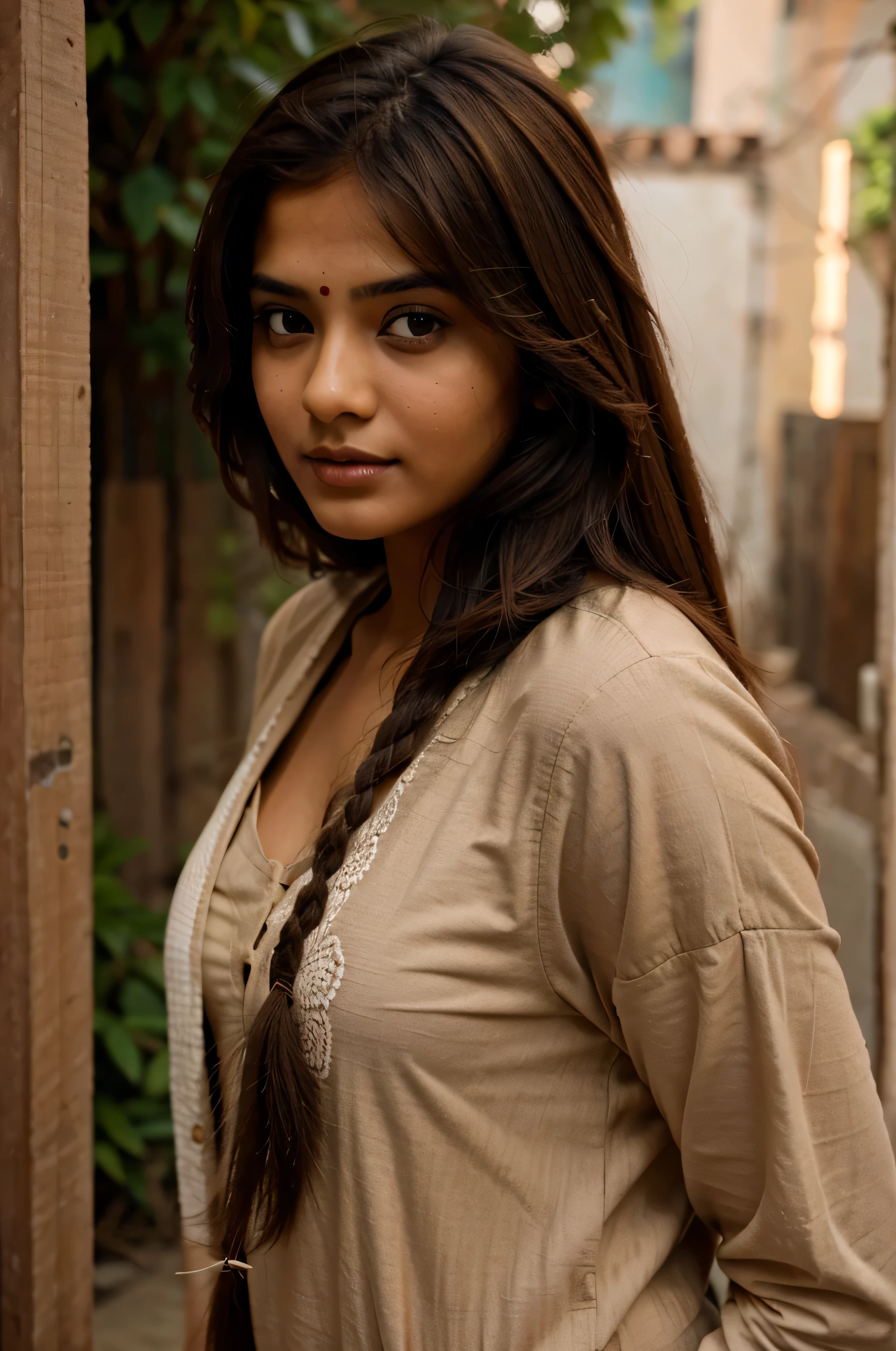 Indian beautiful girl with Brown hair
