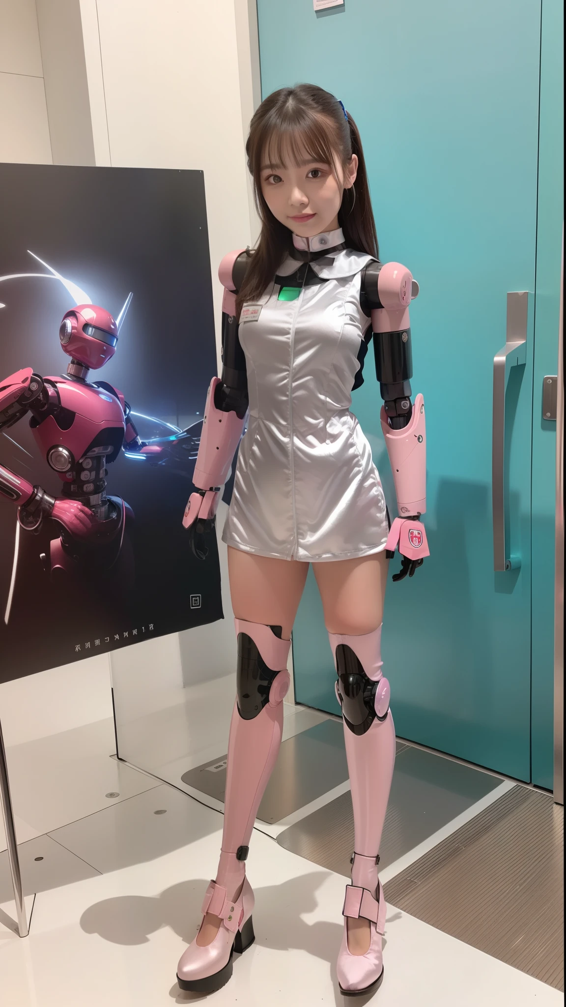 Silver satin nurse uniform, Silver satin nurse costume, robot
