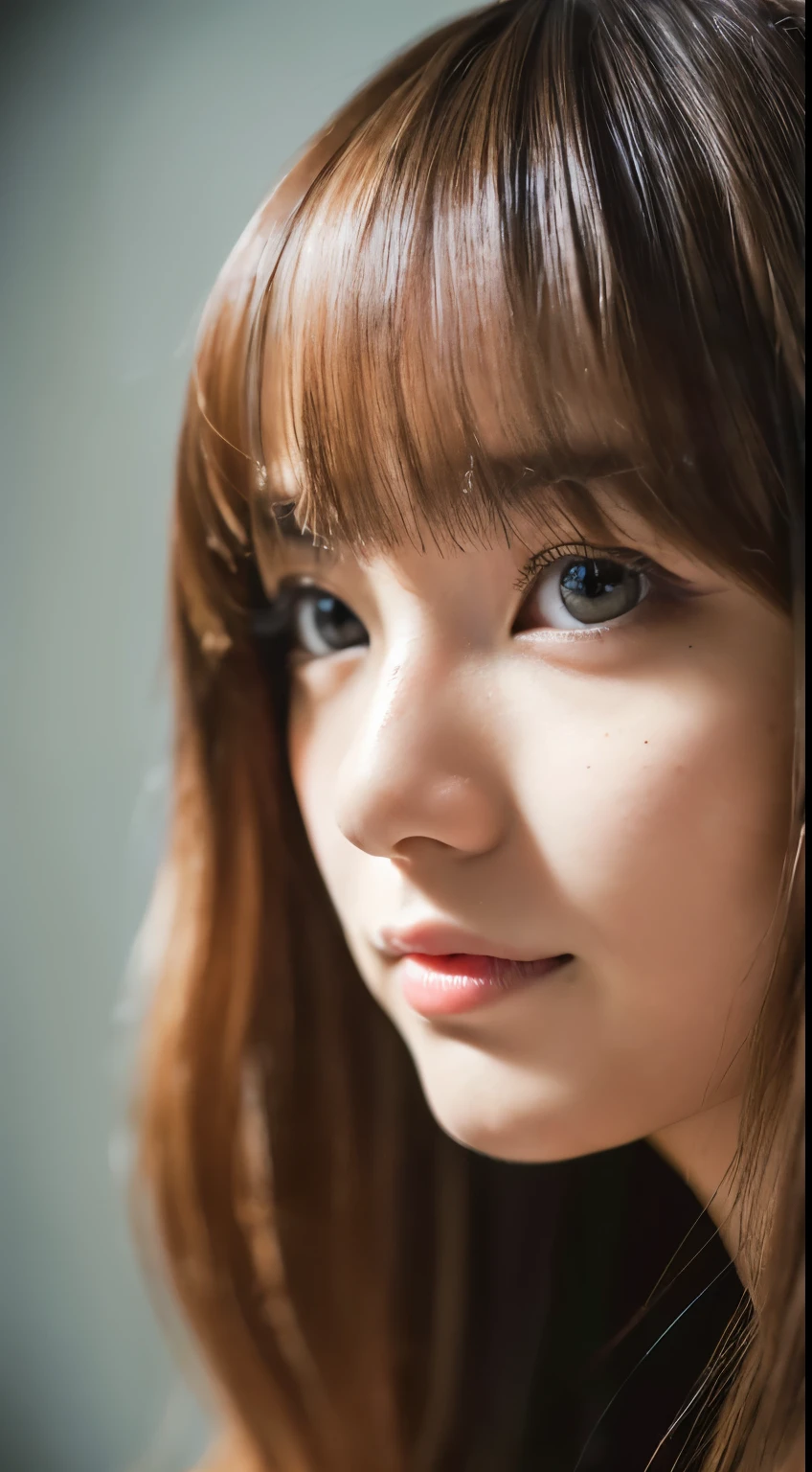 ((blonde、wavy hair、With bangs｠、((Selfie 1.6))｟smile 1.6｠、RAW photo、｟medium breasts｠、front、Close-up face、｟look at the camera｠、(((extreme beauty portrait)))、1 girl、Beautiful 18 year old Japanese girl、bright look、Glossy and glossy skin、eyeliner、beautiful bangs、hair between eyeasterpiece、highest quality、super detailed、intricate details、High resolution、very detailed))、detailed background、8KUHD、Digital single-lens reflex camera、in the apartment、knit sweater
