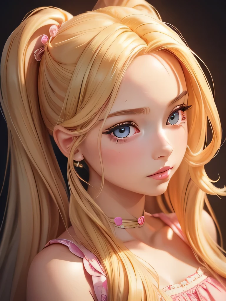 A captivating close-up of a woman with long, golden blonde hair cascading down her shoulders, adorned in a pink dress that complements her radiant complexion. This digitally crafted artwork is inspired by the renowned artist Yanjun Cheng and is currently trending on CG Society.
The intricately detailed portrait showcases the kawaii, realistic features of a sweet bunny girl, complete with pigtails that accentuate her childlike charm. For a more profound resemblance to the anime barbie doll aesthetic, this hyperrealistic image of a woman with long, golden blonde hair, evoking the spirit of Betty Cooper, is sure to