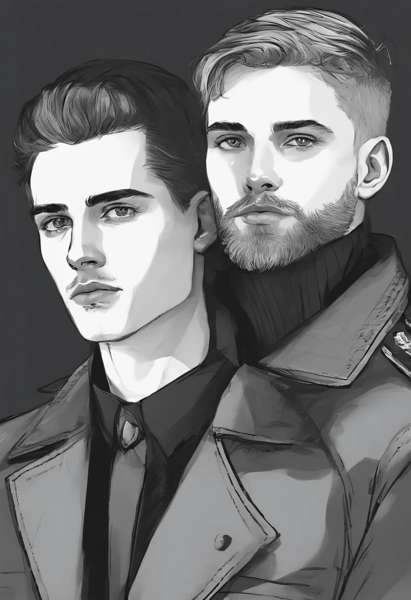 Young Grindelwald and Dumbledore were naked，Cuddle together，