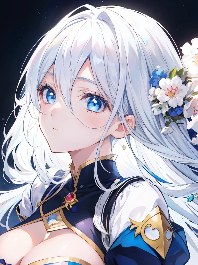 Anime girl with white hair and blue eyes, exuding an enchanting allure, poses gracefully for the camera in a captivating character portrait crafted by the skilled hand of Shitao. This mesmerizing artwork, showcased on Pixiv, offers a glimpse into the artist's intricate process of creating smooth anime CG art. The digital illustration boasts an alluring seductiveness, enhanced by the anime moe artstyle, while the attractive anime woman's captivating features are brought to life with detailed digital anime art. The days spent meticulously perfecting each intricate detail are evident in the realistic anime artstyle, which holds true to fans' expectations of ex