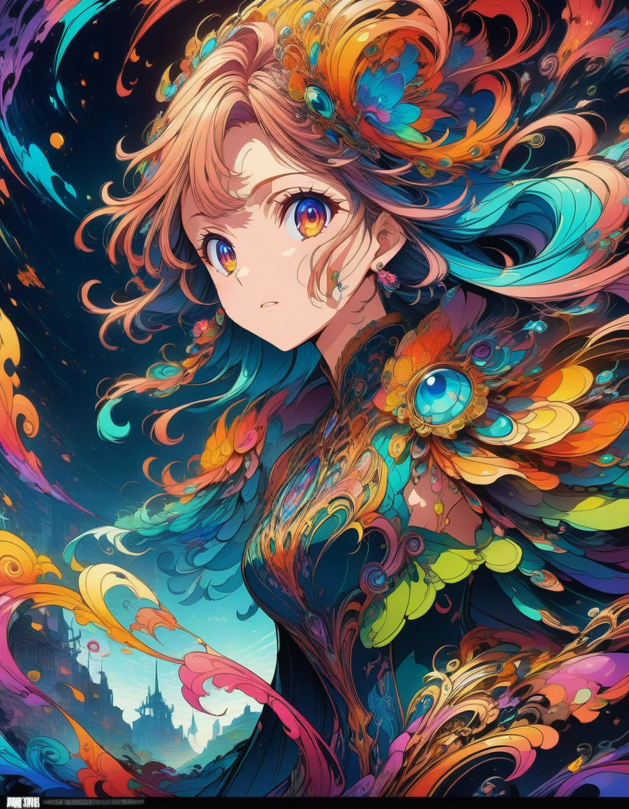 1girl, concept art, Vector Art, aesthetic, Vector Cartoon Illustration, vector, complex details . digital artwork, bright colors, bold outlines, illustrative, (masterpiece), (best quality), (ultra-detailed), very aesthetic, illustration, disheveled hair, perfect composition, moist skin, intricate details, anime artwork, anime style, visual, vibrant, studio anime, highly detailed