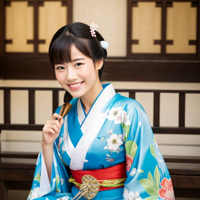 kimono woman beautiful Heian period smile sit