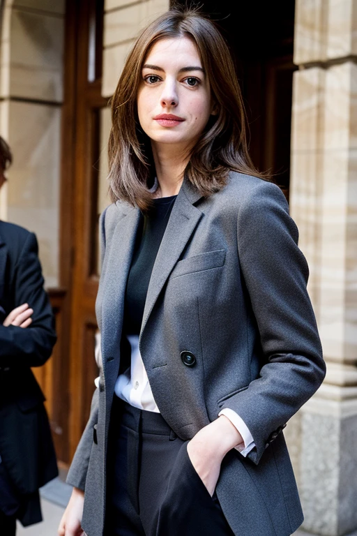 Anne Hathaway,suit figure