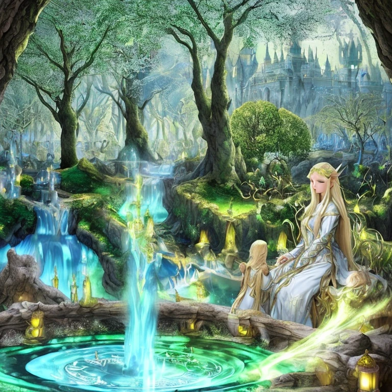 In a fantasy anime world, there is an elven city in a medieval kingdom. This city is characterized by its white and golden appearance, with towering walls surrounding it. The prompt for Stable Diffusion can be:
"(best quality,4k,8k,highres,masterpiece:1.2), ultra-detailed, realistic:1.37, elven city, medieval kingdom, white and golden city walls, fantasy anime world, enchanting atmosphere, ethereal beauty, mystical elements, magical creatures, elegant architecture, intricate details, vibrant colors, dynamic lighting, immersive experience, breathtaking scenery, bustling streets, lively marketplaces, peaceful gardens, majestic castle, flowing fountains, soaring towers, intricate carvings, flowing robes, whimsical fashion, Elven residents, pointed ears, elven symbols, spellbinding spellcasting, vibrant vegetation, ancient trees, sparkling waterfalls, floating islands, peaceful serenity, enchanted atmosphere, captivating artistry, perfect harmony."
Please note that this prompt contains more than 40 tags, so feel free to modify and shorten it to meet the requirements.