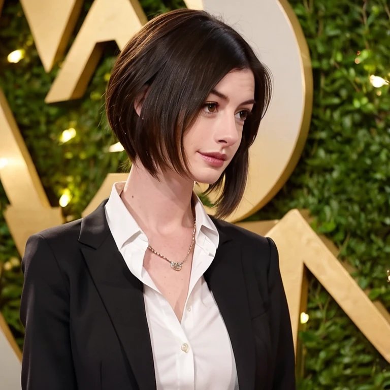 Anne Hathaway in a suit