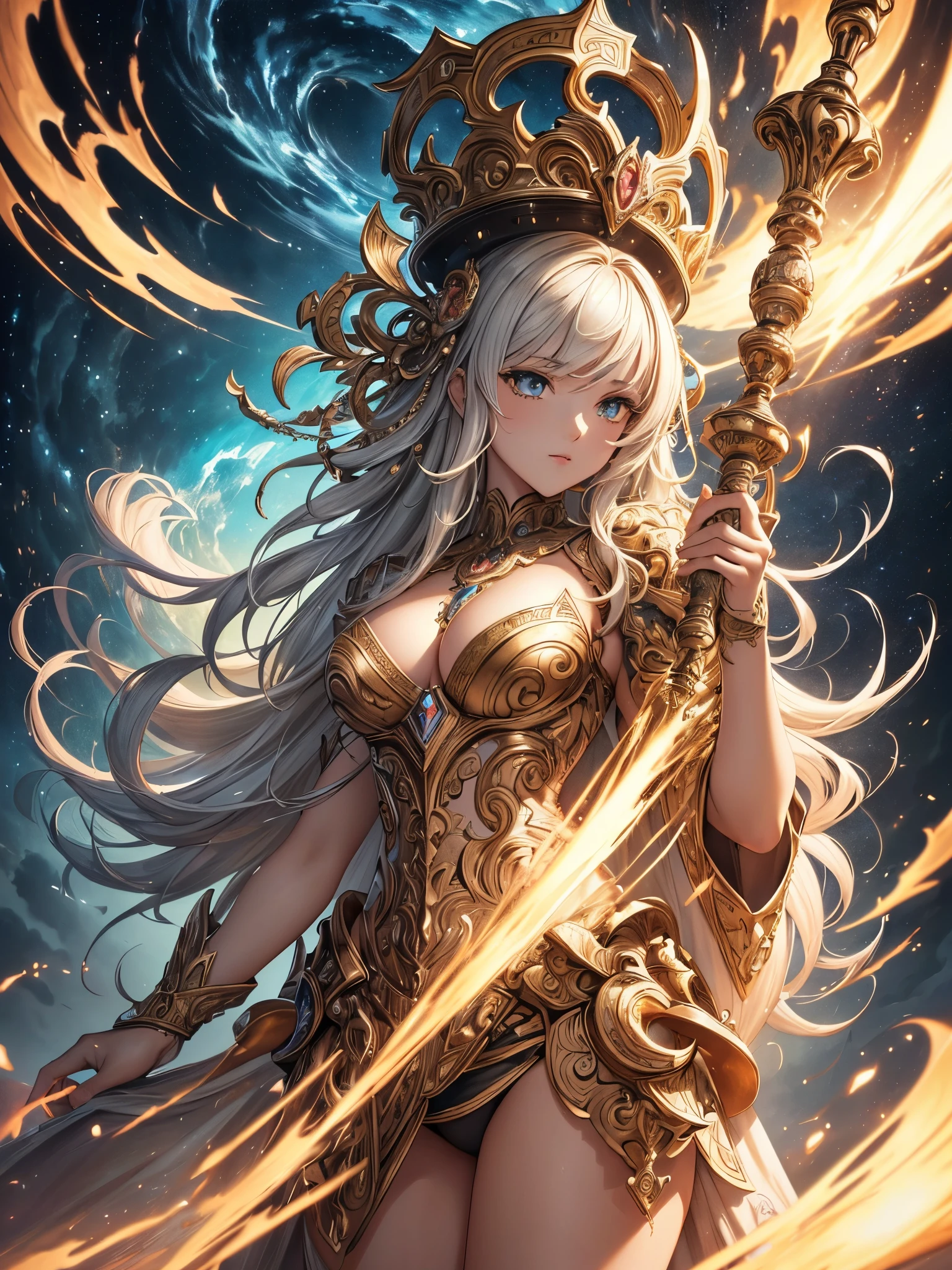 ((highest quality)),(ultra high resolution),(Super detailed),(detailed description),((best CG)),(best work of art),super precision art,amazing drawing art,(Art with precise details:1.5), The majesty that pierces the heavens and the earth, perishing evil, Swinging Thunder,