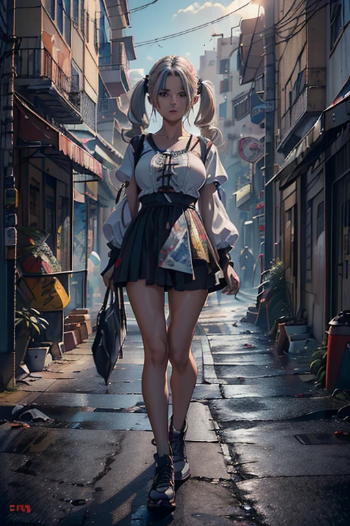((Obra de arte, Melhor qualidade), HuTaoV4, (Uma sozinha), Trembling heart, (Cabelos em twin-tails), Cabelo longo, Cabelo entre os olhos, ((Roupas de rua:1.5)), Cidade, Ao ar livre, Noite, (Cartaz de filme), 8K extremamente detalhada, Suave, high resolution, Ultra qualidade, cinematic lighting, Ambient occlusion, High definition, 2k, 4K, 8k, 16k, An