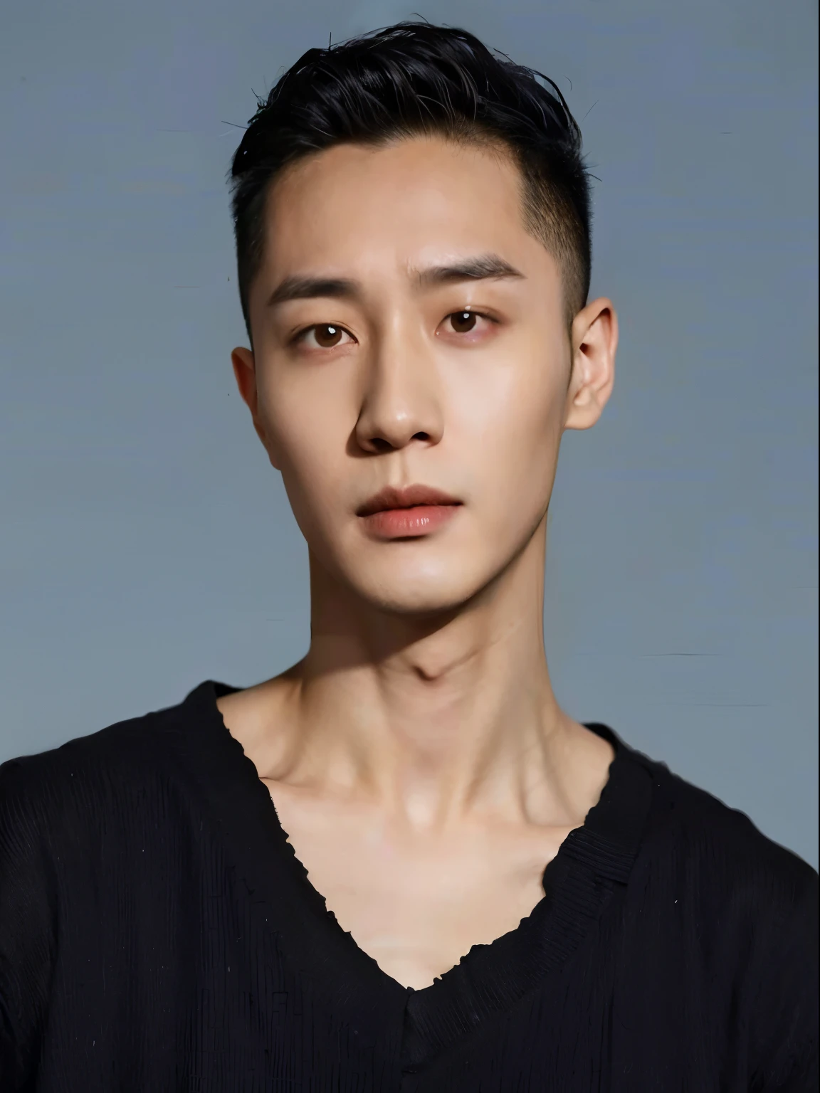 Araped Asian man wearing black sweater and black shirt, Yanjun Chengt, Hyuntae, Junhyung Hong, Hyuntae kim, Handsome man，black short hair, Andy Park, Inspired by Lee Jung-geun, Ryan Zia, Korean Men, Yoon Se-seon, Jungwon Charles Jeong, Kai Xukun, face profile picture