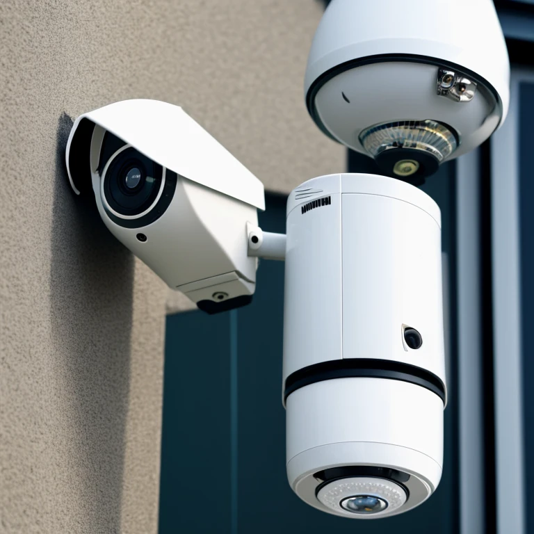 close-up of a man installing a CCTV electronic security camera