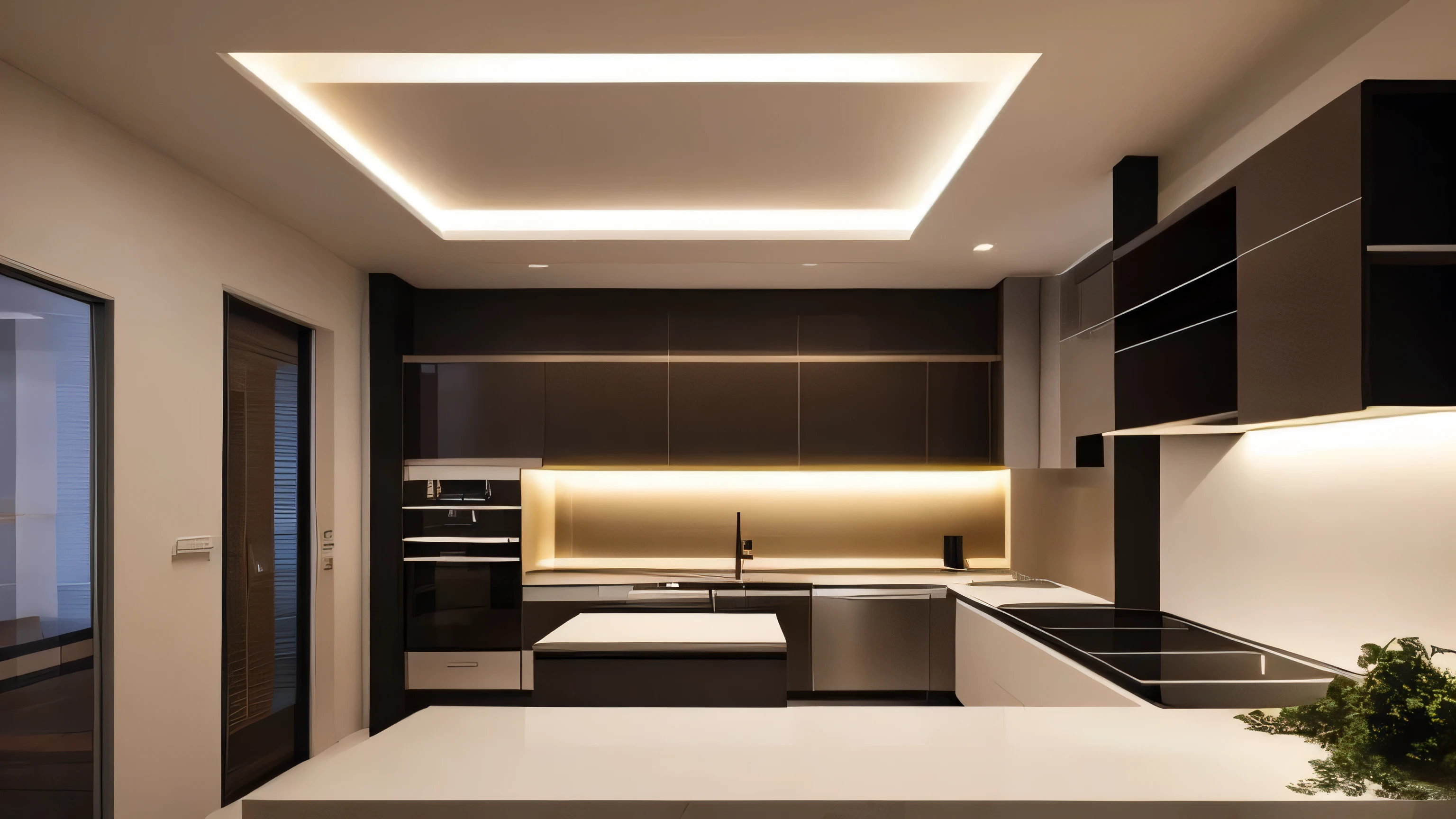 4k HD，night，Interior design，lighted light，Minimalist lighting，light，kitchen，Instagram，