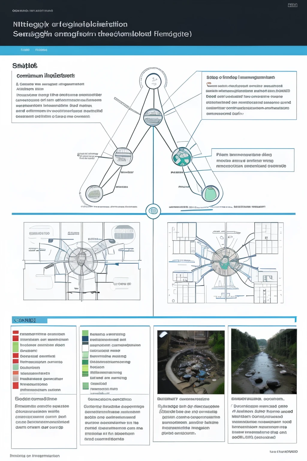 scientific poster with: 
Introduction
•	Millions of people worldwide still lack access to improved water, sanitation, and solid waste management, leading to negative impacts on public health and the environment1.
•	The water, sanitation, and solid waste management sectors are interconnected, but interventions often focus on only one area, neglecting a comprehensive assessment and leading to negative consequences1.
•	This work proposes an approach for an Integrated Flow Diagram (IFD) that combines the interlinkages and mass flows between the water, sanitation, and solid waste management sectors1.
Methodology
•	The study was conducted in the small town of Wobulenzi, Uganda, as a case study1.
•	The methodology involved three sub-objectives:
1.	Designing an IFD to capture the interlinkages, material flows, and risks between the three sectors1.
2.	Building the individual Water Flow Diagram (WFD), Excreta Flow Diagram (SFD), and Solid Waste Flow Diagram (SWFD) for Wobulenzi1.
3.	Applying the IFD in the Wobulenzi context and gathering feedback1.
Results
•	The IFD was designed to include different layers: interlinkages, material flows (for water, sanitation, and solid waste), and risks1.
•	The individual WFD, SFD, and SWFD were developed for Wobulenzi using data from the Integrated Baseline Assessment and other sources1.
•	The application of the IFD in Wobulenzi revealed the interconnections between the sectors and highlighted potential co-management opportunities and risks1.
Discussion
•	The IFD has advantages for advocacy, monitoring, and planning, as it can bring stakeholders together, show unweighted mass flows, and help target interventions1.
•	The IFD requires expert knowledge and further development, and a participatory process with experts is recommended to create a generic and reproducible method1.
Conclusion
•	The IFD proposed in this work represents a good starting point for an integrated planning approach and associated tools1.

