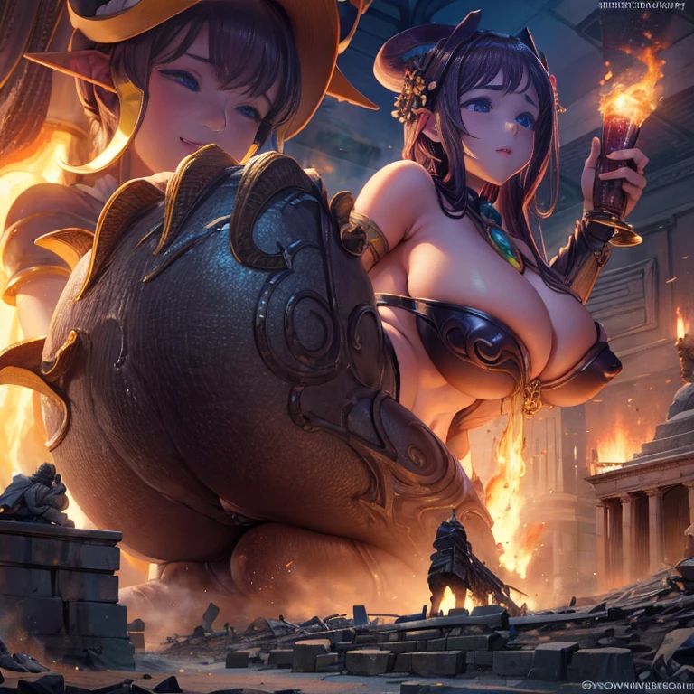 Super big breasts、giant god of steel、robot、cowboy shot、camel toe、huge tit、nipple puff、cleavage、Plump、Super big breasts、super big butt、Waiting and watching、sexy、sexyポーズ、lure、leak、delusion、funnel、ancient ruins、Huge stone statue、Luluie、cthulhu mythos、Nyarlathotef、lovecraft