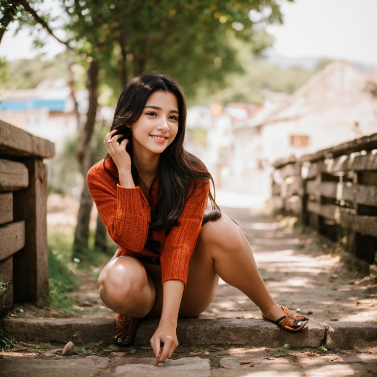 there is a young woman sitting on a wooden chair in a room, imagem retrato, leaning against the window, com uma pose cool, Malika Favre, Tomada com Canon 8 0 D, Pose casual, sentar-se casualmente, sentado em cadeira de madeira, foto retrato, Potrait, sentado em uma mesa, Pose de retrato, Retrato no meio da foto