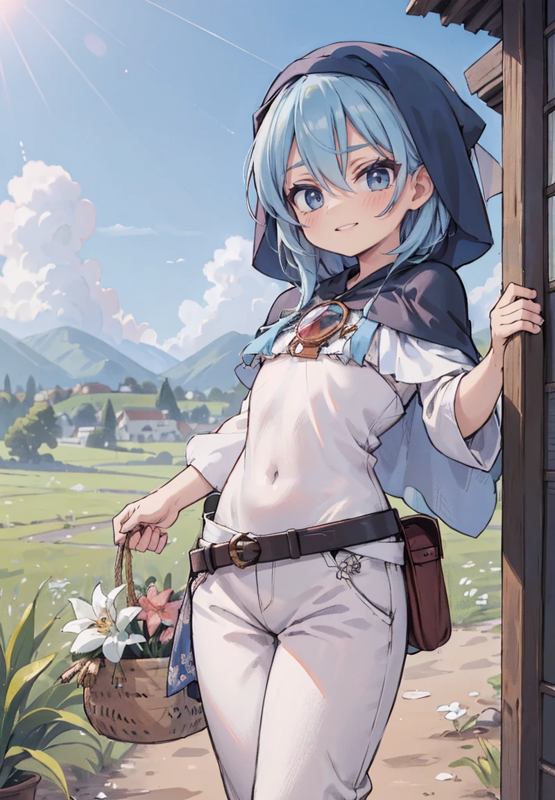 small breasts, nsfw, masterpiece, 1 girl, erect nipples, intricately detailed, topless, pubs, table, crowd, navel, bare shoulders, necklace, pretzel, tavern, inn, pub, crowd, maid skirt, waist apron, blonde hair, smiling, extremely detailed, photorealistic, octane render, 8 k, unreal engine., bare breasts, nipples, aqua eyes, carrying bread tray, bare stomach, sweaty, people on background, oktoberfest, smiling, open mouth, moist breath, head scarf, child, drindl, one ear exposed