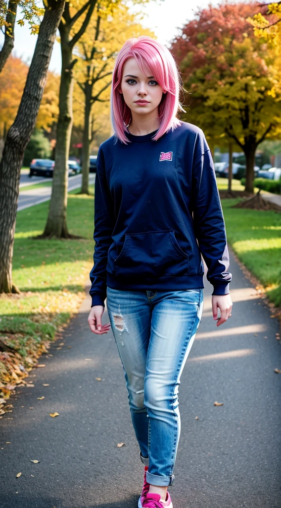 Masterpiece, Best Quality, hight resolution, Ultra-detailed), 1girl,, barn, Autumn Casual Wear, Autumn Casual Shoes, black hair, , gentle face, Smile, r, Take a walk in the garden, autumn, multicolored leaves on trees, (Stick in hands), combat pose,attractive very Busty young female model wide hips, beautiful, Marijn Isabeau, 22 years old, (blue eyes:1.5), (((pinkhair:1.2)))egirl,gamer,emo,
INFO