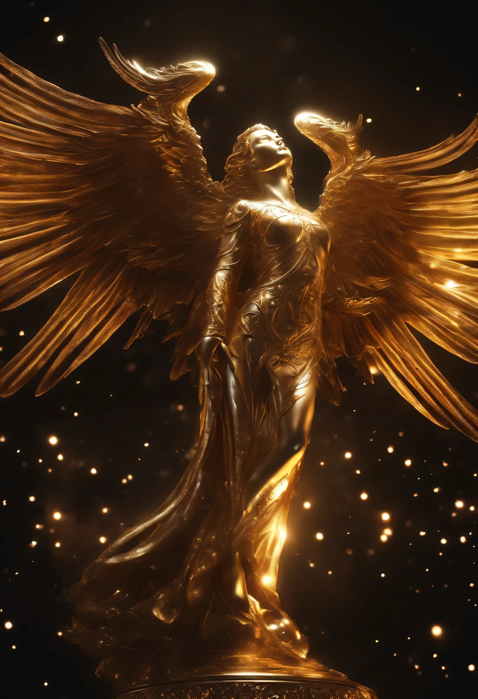 cosmic fallen angel, olhos claros brilhantes, Biomechanics, estranho, assustador, Pesadelo, cores muito brilhantes, light particles, com luz brilhante, Mshiff, Arte do papel de parede, Papel de parede UHD