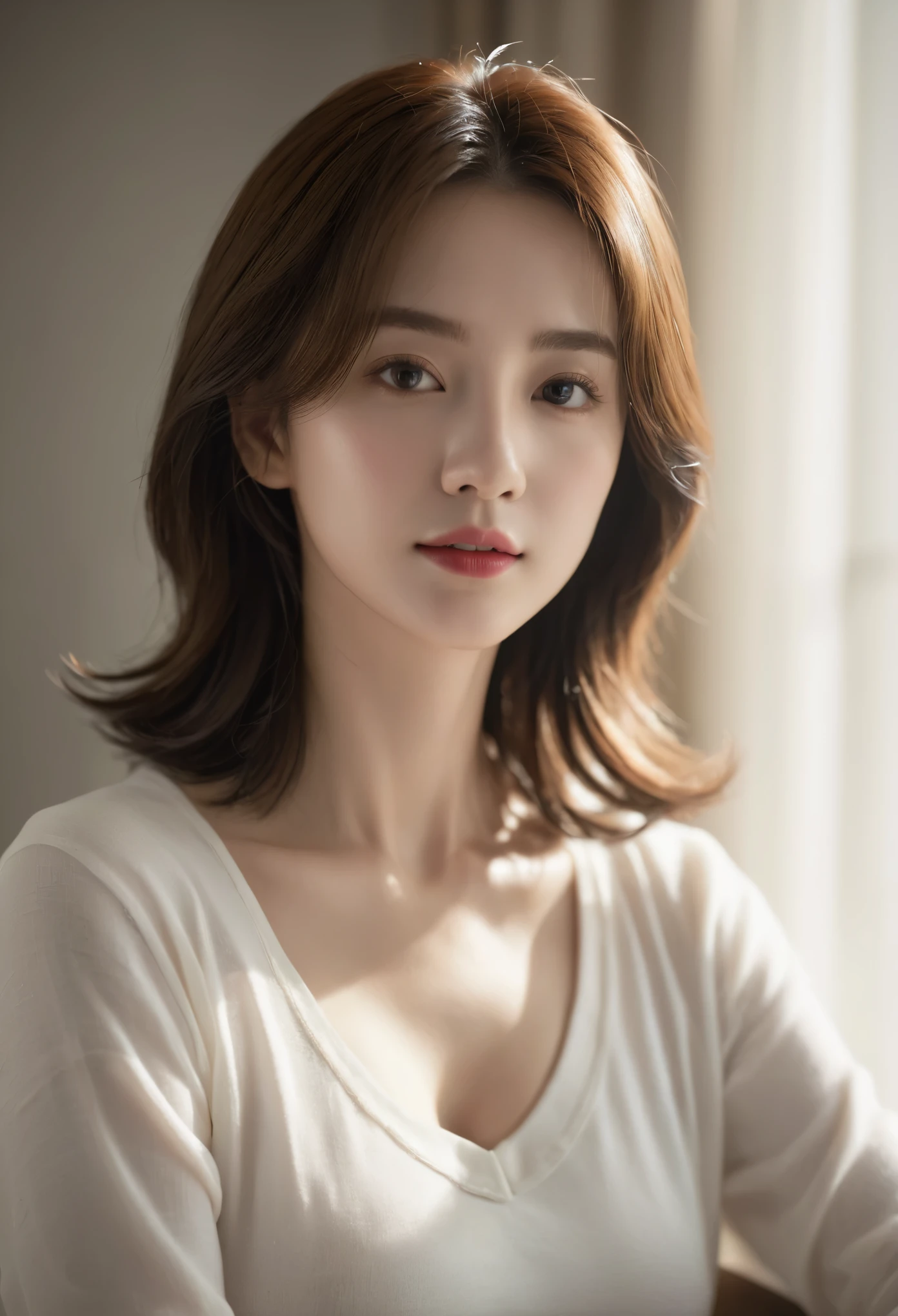 best quality, masterpiece, ultra high resolution, (authenticity: 1.4), original photo, 1 girl, Mature, WhiteJK, movie lighting