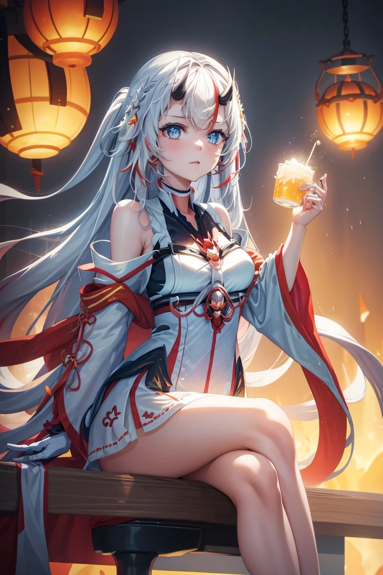 Anime girl sitting on chair in white dress, cute anime waifu in a nice dress, azur lane style, Guweiz in Pixiv ArtStation, trending on artstation pixiv, Guweiz on ArtStation Pixiv, Anime goddess, onmyoji, trending on cgstation, style of anime4 K, Guviz, perfect body, perfect breast,((Best quality, 8k, Masterpiece :1.3)), Sharp focus :1.2, Perfect body beauty: 1.4, lewd face and holding condoms,hand between leg,