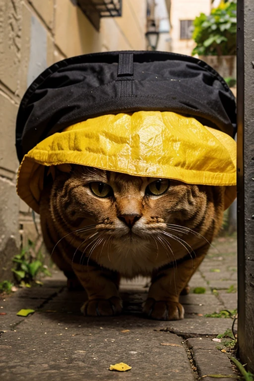 gato, Laranja, bonitinho, olhos grandes, obra de arte, lua cheia, beco