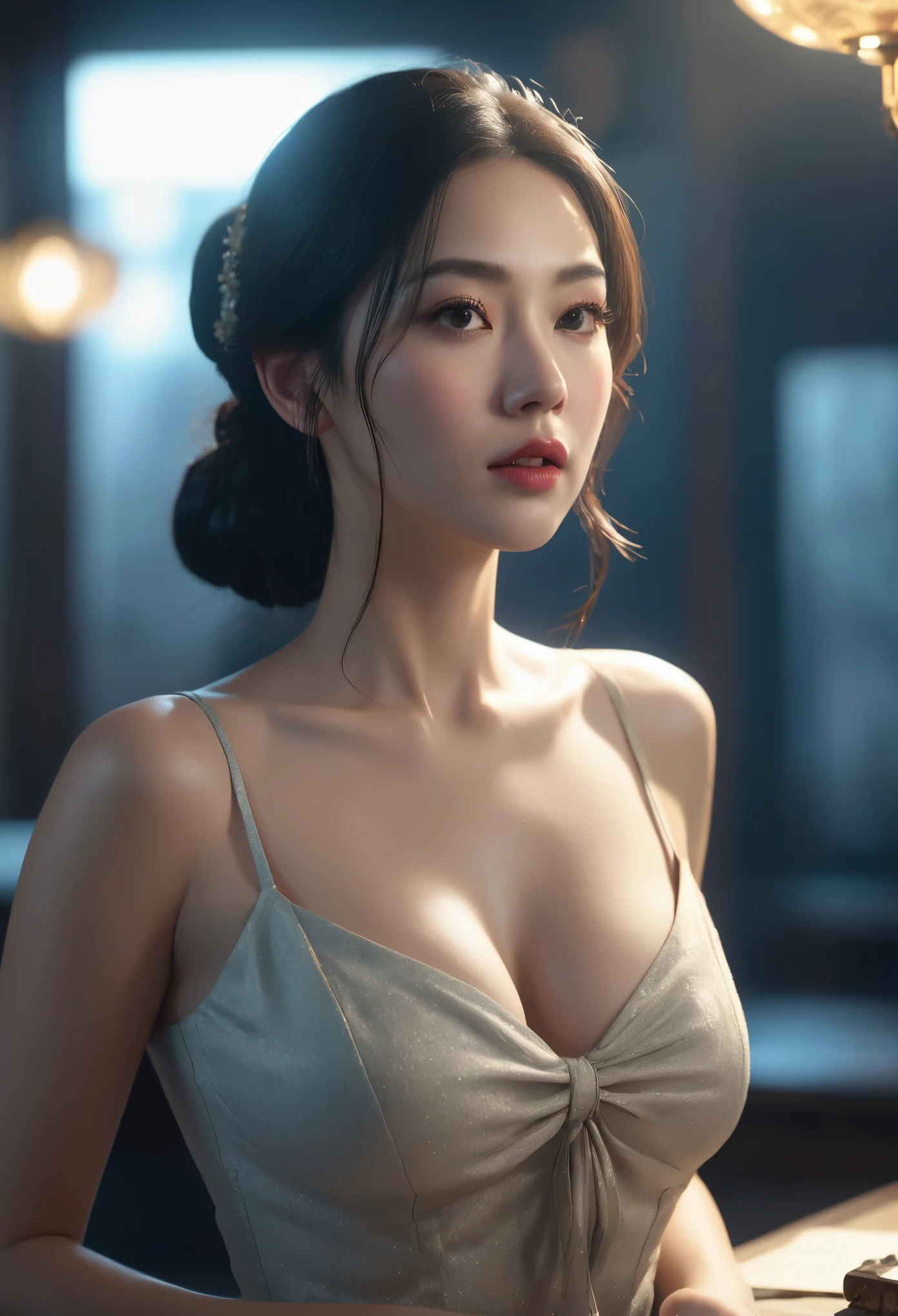 Miss, masterpiece, best quality, best quality, movie lighting, (Volumetric lighting), Very detailed CG unity 8k wallpaper, concentrated, 8k wallpaper, 4k wallpaper, Very detailed, Surreal, lifelike, sharp focus, Ridiculous, (high dynamic range:1.2), (high contrast), photo, Detailed and complex, Instagram, portrait, Very detailed, number, art station, concept art, Smooth, sharp focus, illustration, movie lighting,