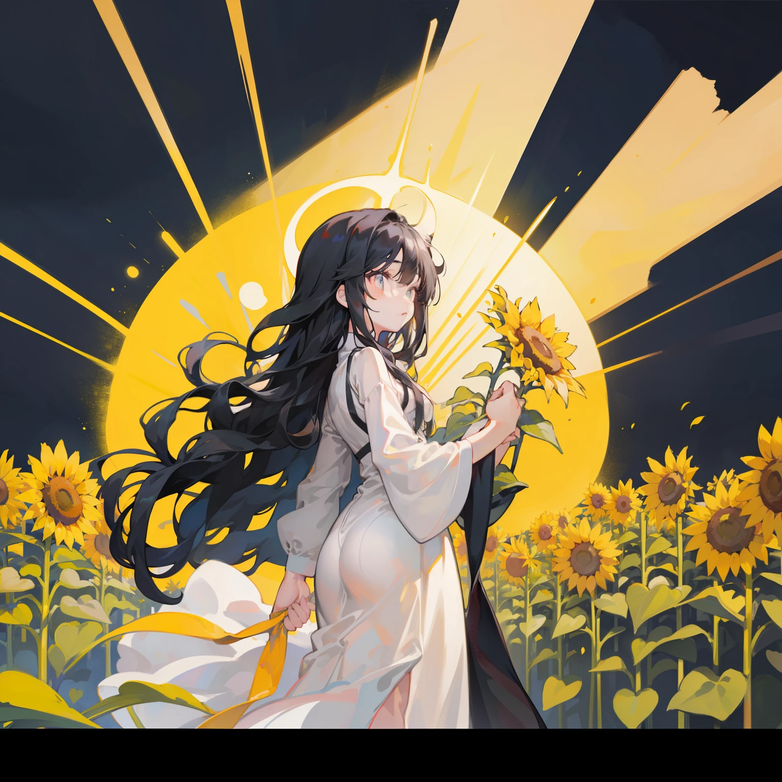 but、Deep in the sunflower forest, a dark shadow spread。A girl with long black hair and wearing a white dress is interested in the shadow.、I started exploring。 「Something seems a bit strange...」