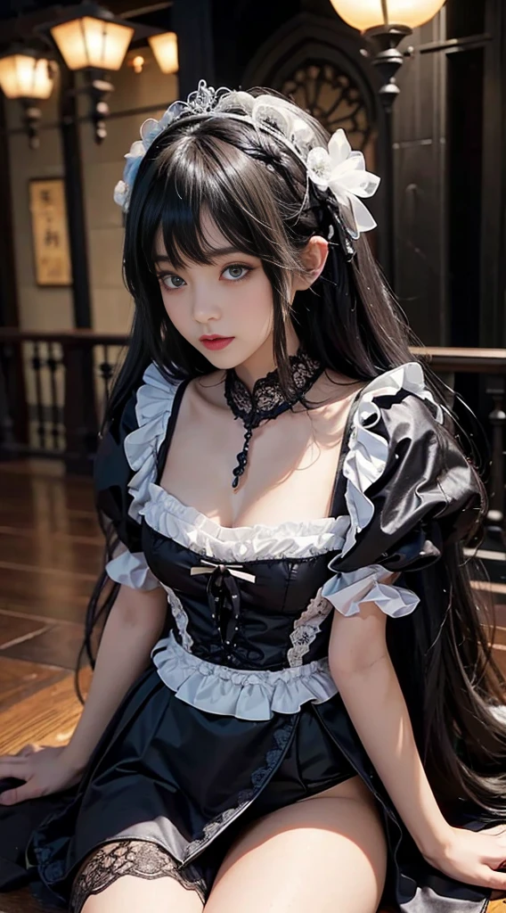 highest quality　masterpiece　8Kのmasterpiece　Highly detailed face　draw the face in detail　Gothic Lolitaを着た一人の女性　full body photo　cute pose　Sexy写真　focus on face　Kamimei　Close-up photography　majority of users on screen　professional lighting　cute goth fluttering　vivid pictures　blush　Shyness　Sweat　Stir　happy expression　displeased look　Ecstatic expression, sex appeal　Innocent heroine of a love simulation game　lusterのある濡れたカラスの毛　luster　Cute and sly　Buriko　unreality　absurd　can&#39;t believe it　Gothic Lolita　Sexy　Sexy　Sexy　Sexy　Sexy　Sexy　mini　Childish　heavy bangs　Underwear visible over clothes　Panties are visible under the skirt　Sexyポーズ　Rich in skin tones　but　very cute　white lace headdress　pay,high heels