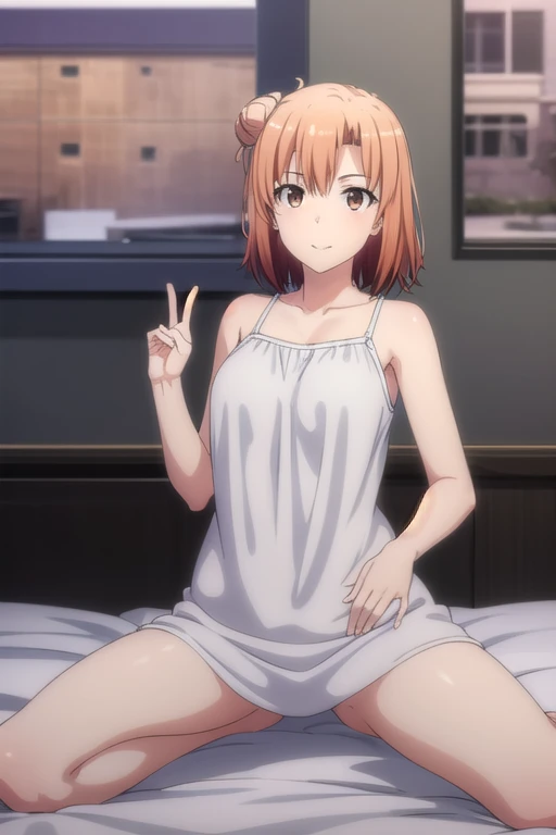 1girl, isshiki iroha, yahari ore no seishun lovecome wa machigatteiru, brown hair, brown eyes, nipples, thigh, perfect face, perfect anatomy, extremely delicate body, smooth skin, feminine expression, (cristal clear eyes, beautiful face), (cinematic light:1.5), (artist m-da s-tarou:0.2), (best quality)