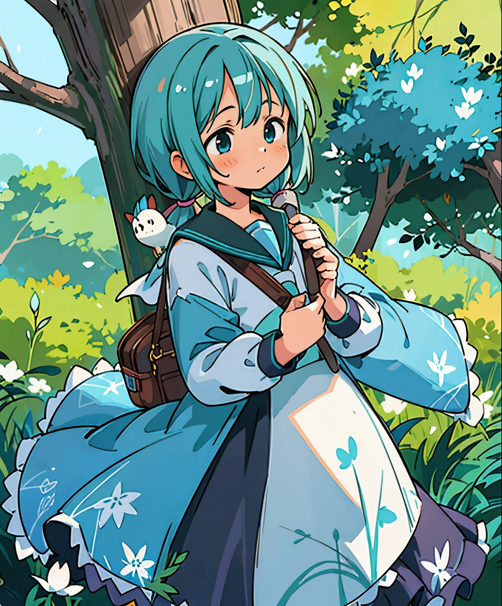 (masterpiece、最高quality、最高quality、official art、beautiful beautiful:1.2)、(1 girl:1.3)Hatsune Miku、twin tails,巨乳Adorable blue jay in a tree covered with flowers, greg latkowski, oh, Android Jones, Russ Mills, James Jean, Sui Ishida, Edwin School Bag, Eduardo Paolozzi, pleochroism, ultra_be familiar with, ultra_quality, CG Association, intricately be familiar with, color depth, perfect composition, Adorable blue jay in a tree covered with flowers