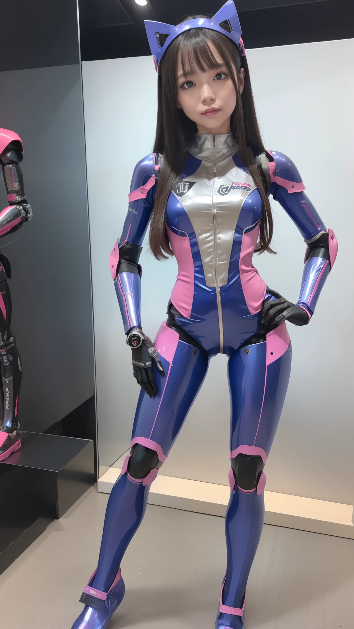 Race-queen, robot, silver costume
