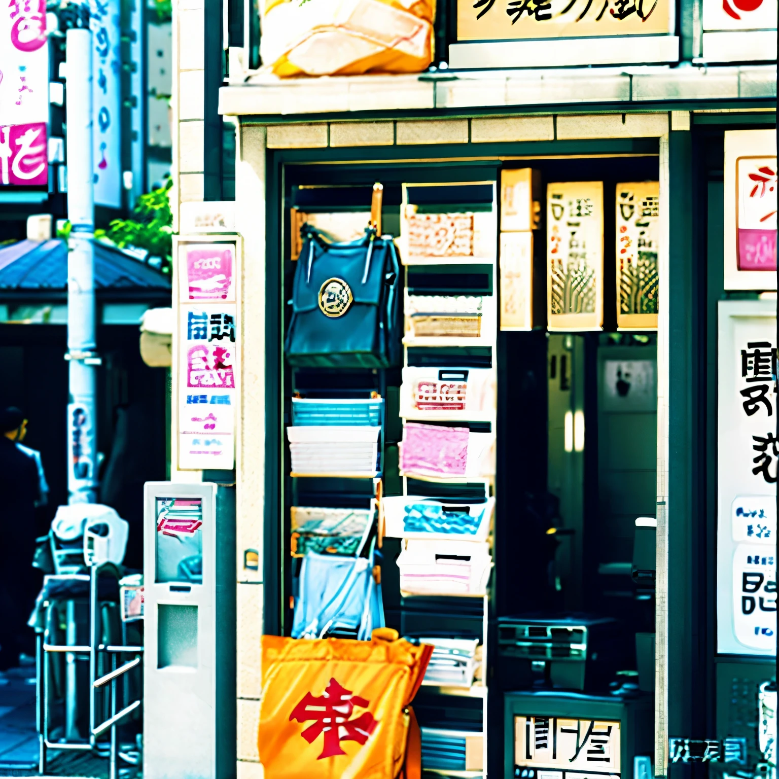 On a street corner in Japan: Body bags where drugs are handed over in a business-style manner, as if exchanging business cards.