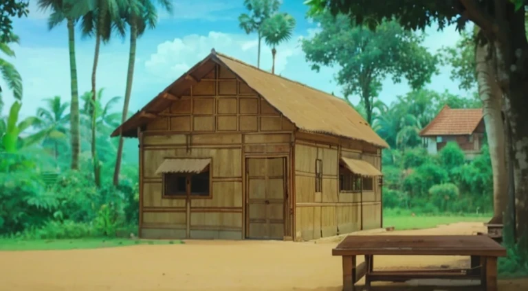 Traditional Khmer house in the countryside