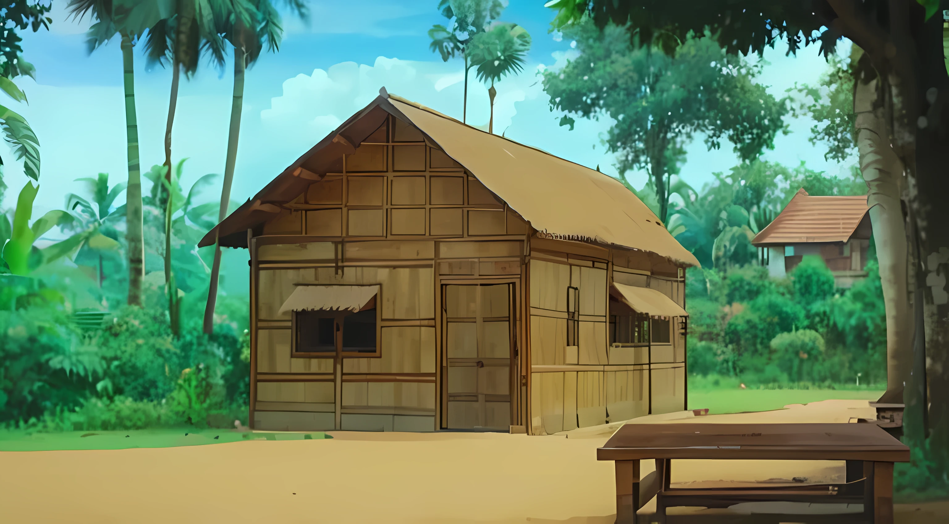 Traditional Khmer house in the countryside