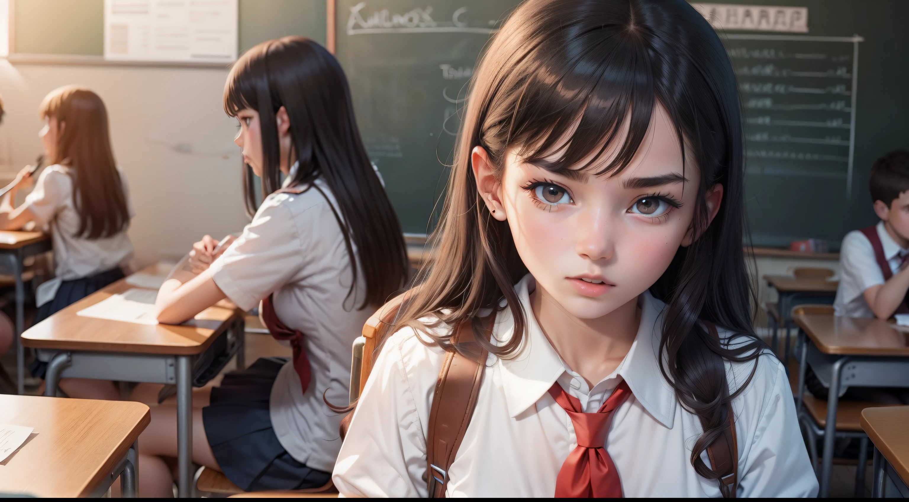 classroom bullying,female student,A male god,hammer