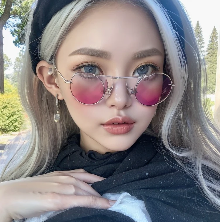 1 miniature Beautiful beautiful woman - Yuan Sayuki, ((top quality, 8K, Masterpiece:1.retty woman, 1 woman, huge breasts:1.3, a slim body:1.1, lush white long hair, (shower, wet body, wet clothes:1.1), very detailed face, detailed lips, detailed eyes, double eyelids, Detailed blue eyes, чрезвычайно Detailed Outstanding Blue Eyes, white wet hair, white wet hair, Detailed Outstanding Blue Eyes, innocent look at the viewer, very wet wavy white hair, Detailed Outstanding Blue Eyes, huge cross earrings, Outdoors, badges behind, gothic wedding uniform, sexy gothic style wedding dress with veil, bare chest, huge chest tattoo wearing a wreath, detailed huge earrings, chest tattoo, Outside - there are trees and a buddhist temple in the background, wear a silver cross (Detailed cross shape), reality mode, wet breasts, black necklace, black wedding dress and black veil, human crowd behind, head/forehead chain veil, black latex gloves, naked breasts, naked breasrs, naked nipples, hair of white snowy colour, accurately detailed RED TAINTED GLASSES