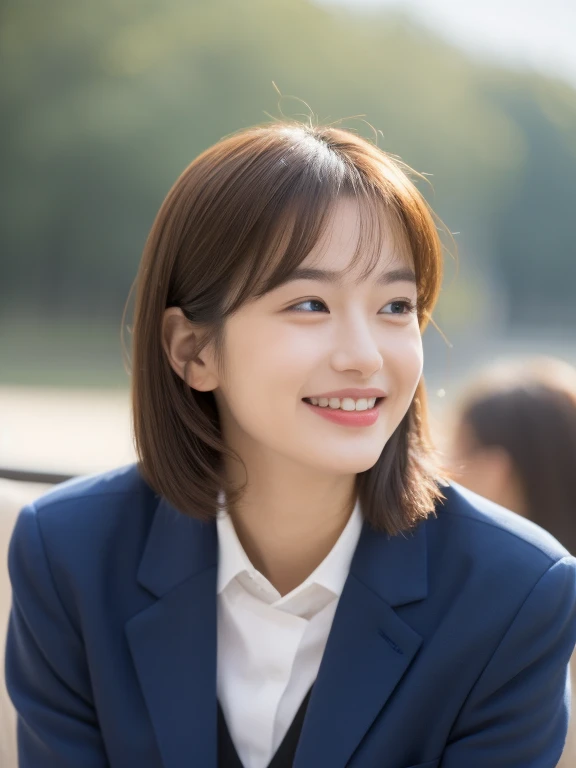 look up at the viewpoint,Looks like a whole body,at the cafe,一people娘,hairpin,耳Nipple Ring,gem,brown hair,looking at the viewer,split lips,playful,Beautiful smile,happy, Beautiful woman with slender abs :1.4, ( small breasts :1.2),Short-sleeved shirt, navy blue suit :1.2, No shoulder strap, Open lips seductively, sofa, With a gentle smile,I can swing my arms naturally,They seem to be dancing in harmony with their surroundings.。Her breath is full of life and vitality,It was as if the energy of youth was radiating from his entire body.。The whole picture comes alive with her presence.,people々to feel endless joy and vitality。