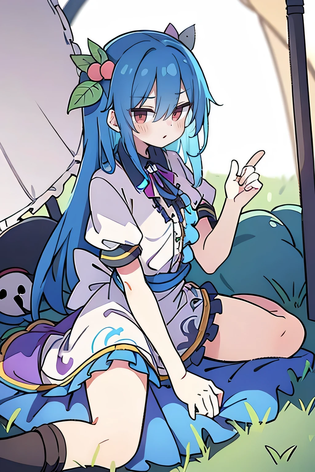 NSFW,Twin_Turbo_Umamusume,Light blue hair、Twin tails、Heterochromia、Purple Eyes、blue eyes、Sharp teeth,(Cropped shirt:1.3),(Off the shoulder:1.3),(High leg shorts:1.3),Embarrassed,blush,(Perfect hands),(Perfect Anatomy),(masterpiece),(highest quality),Outdoor,In the forest at night,tent,bonfire,One man,Having sex,Embarrassed,blush,In heat,A wistful look,I feel pleasure,(orgasm:1.3),Having sex,Creampie,Wide-eyed,Cross-eyed