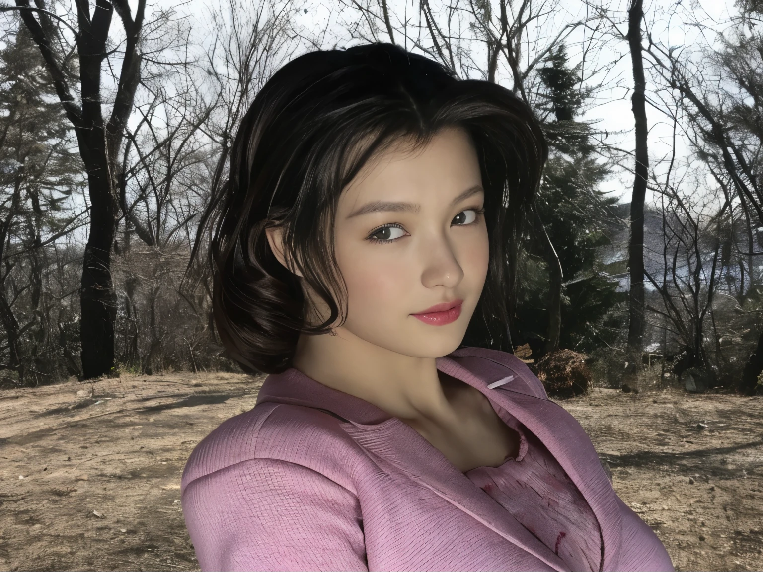 highest quality。8K-Picture。young gravure idol。Beautiful Women in perfect style。she'She's thin but her breasts are big。The charm of the gap。slim abs。dark brown hair。(big breasts:1.4)。cute eyes。double eyelid。length, wavy hair。Very delicately drawn face。perfect style。Shot in a red swimsuit。(The fate of gravure idols、big breasts:1.4)。subtle smile or shy。