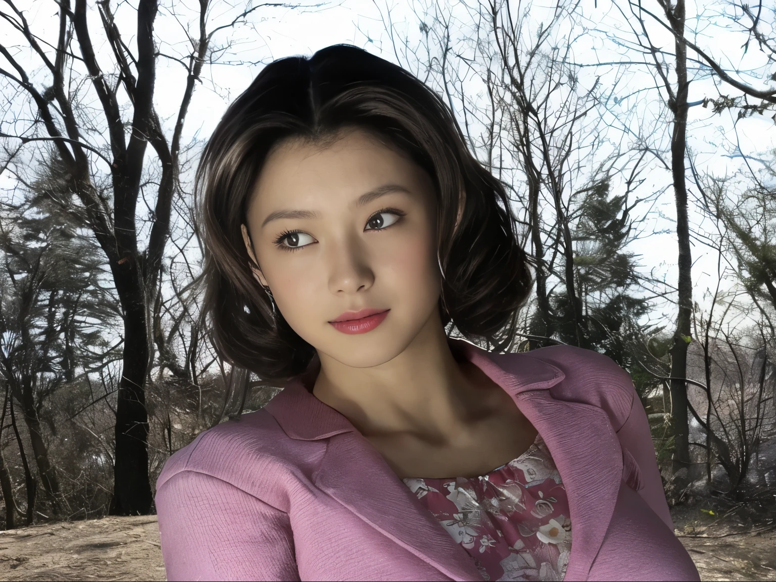highest quality。8K-Picture。young gravure idol。Beautiful Women in perfect style。she'She's thin but her breasts are big。The charm of the gap。slim abs。dark brown hair。(big breasts:1.4)。cute eyes。double eyelid。length, wavy hair。Very delicately drawn face。perfect style。Shot in a red swimsuit。(The fate of gravure idols、big breasts:1.4)。subtle smile or shy。