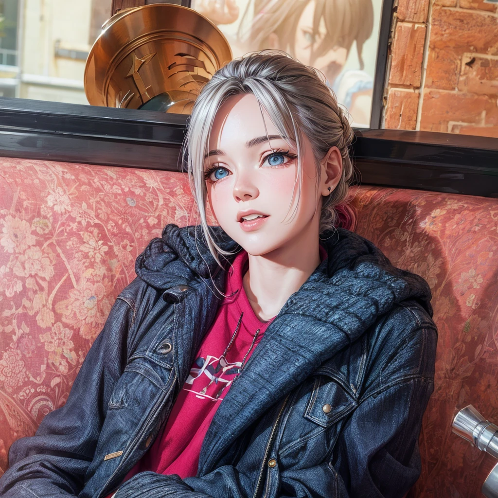 half body, happy, unreal, mischievous, on the city street, dynamic pose, cartoon art, trending style on artstation, sharp focus, studio photography, intricate details, very detailed, sharp focus, depth of field, unreal engine, perfect composition, digital art on Pixiv Fanbox, art station, 8k, hdr