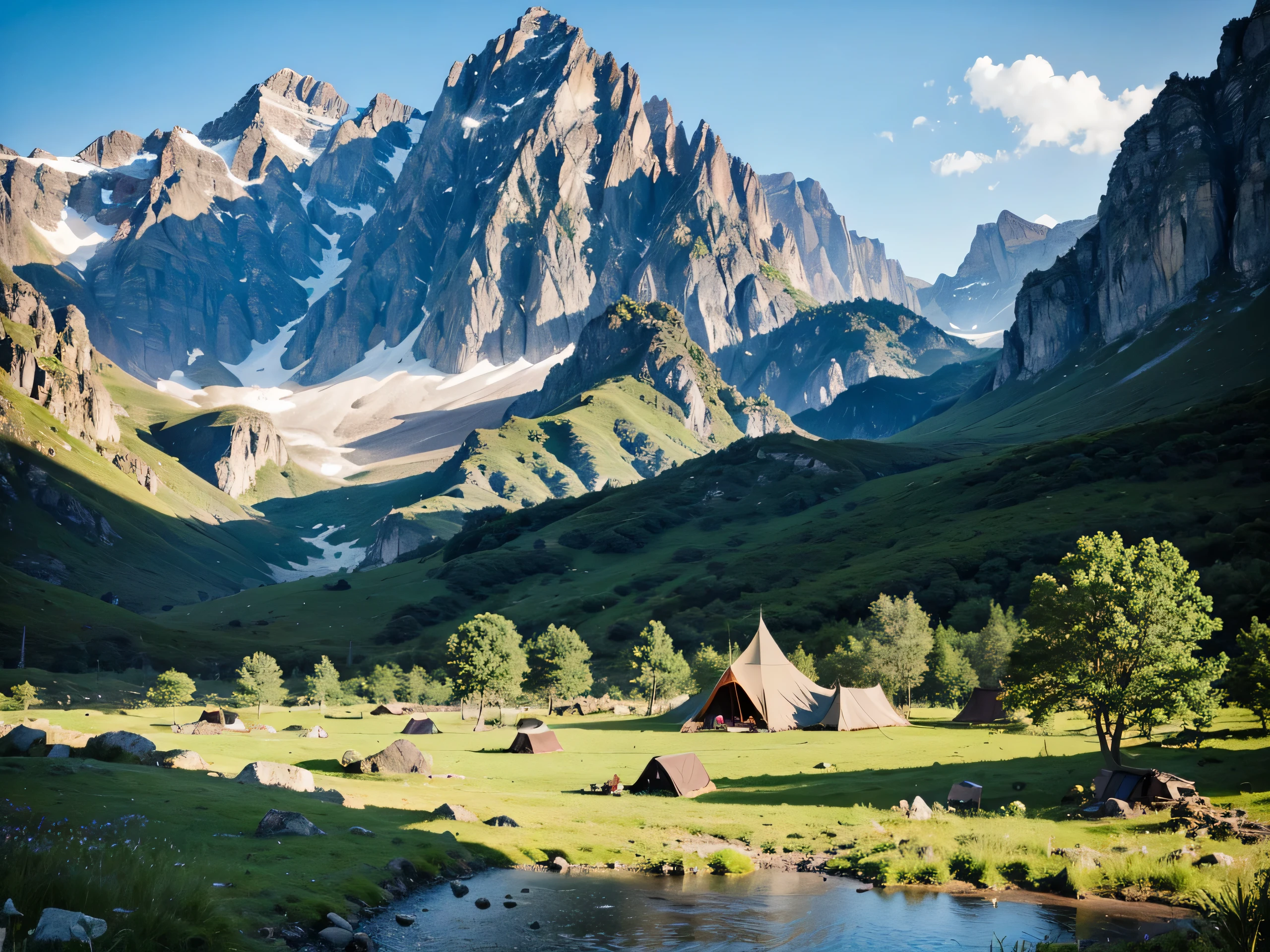 Highest image quality,fantasy,Majestic nature,camp