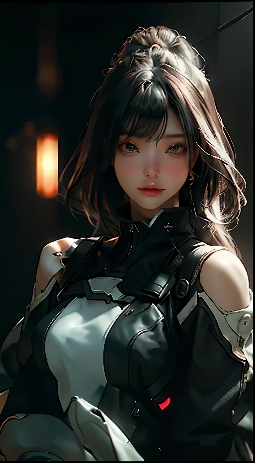 ((Best quality)), ((masterpiece)), (detailed:1.4), 3D, an image of a beautiful cyberpunk female,HDR (High Dynamic Range),Ray Tracing,NVIDIA RTX,Super-Resolution,Unreal 5,Subsurface scattering,PBR Texturing,Post-processing,Anisotropic Filtering,Depth-of-field,Maximum clarity and sharpness,Multi-layered textures,Albedo and Specular maps,Surface shading,Accurate simulation of light-material interaction,Perfect proportions,Octane Render,Two-tone lighting,Wide aperture,Low ISO,White balance,Rule of thirds,8K RAW,