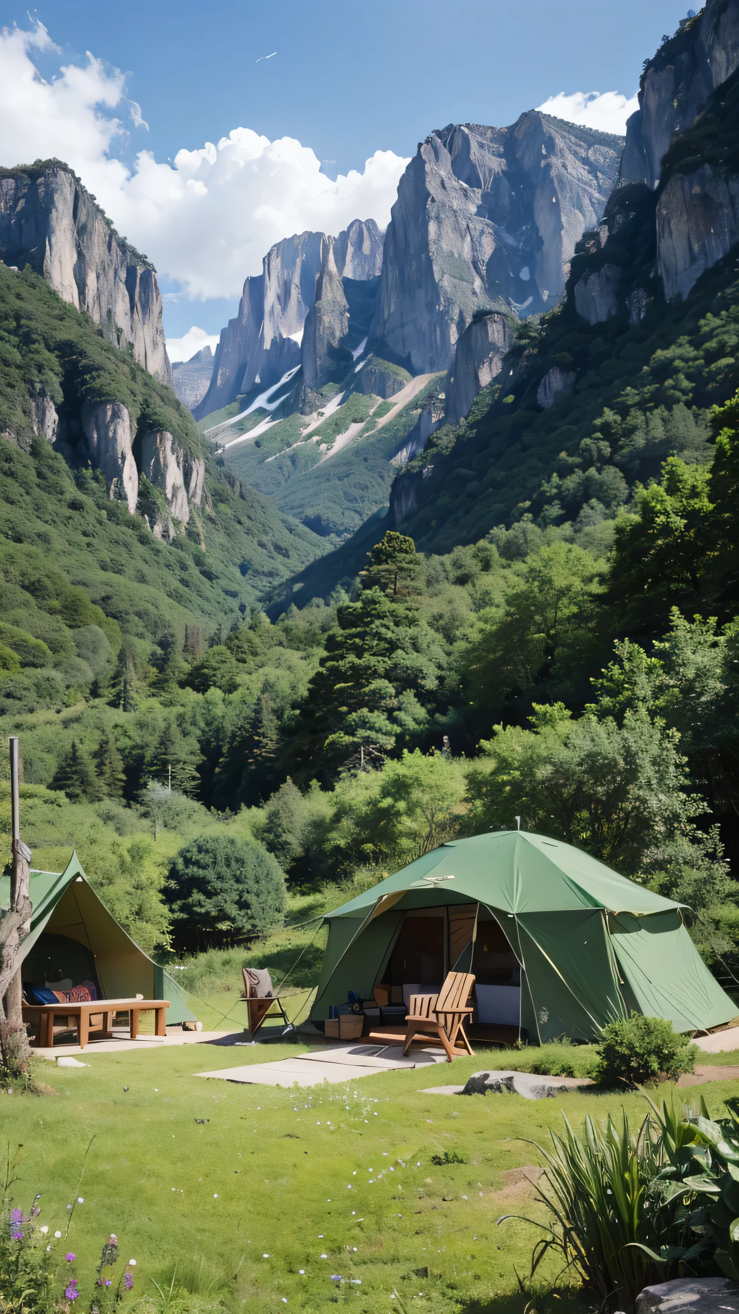 Highest image quality,fantasy,Majestic nature,camp