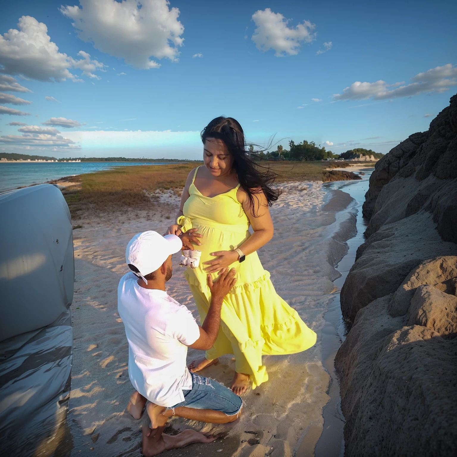 Praia, areia, vegetation,