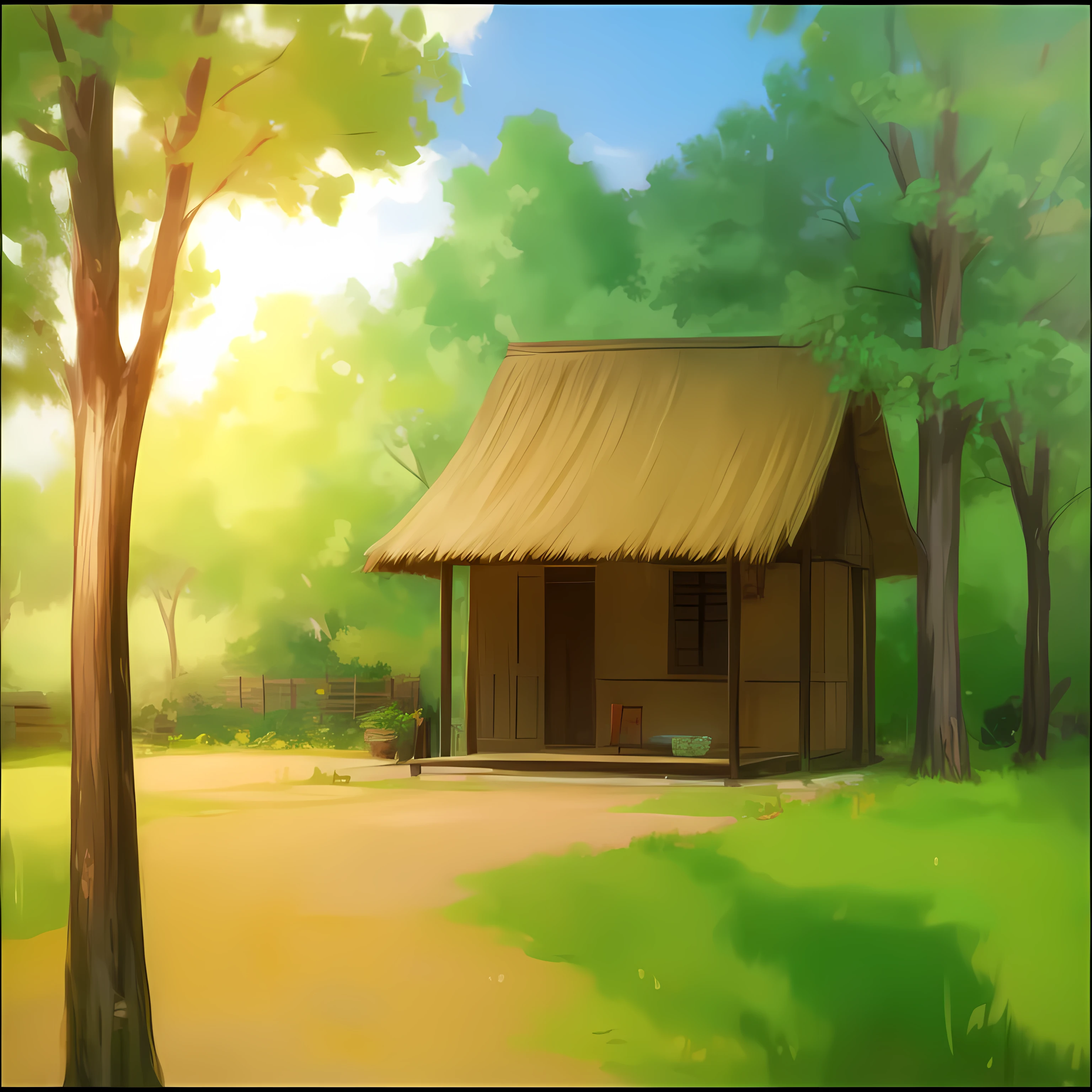 Traditional Khmer house in the countryside