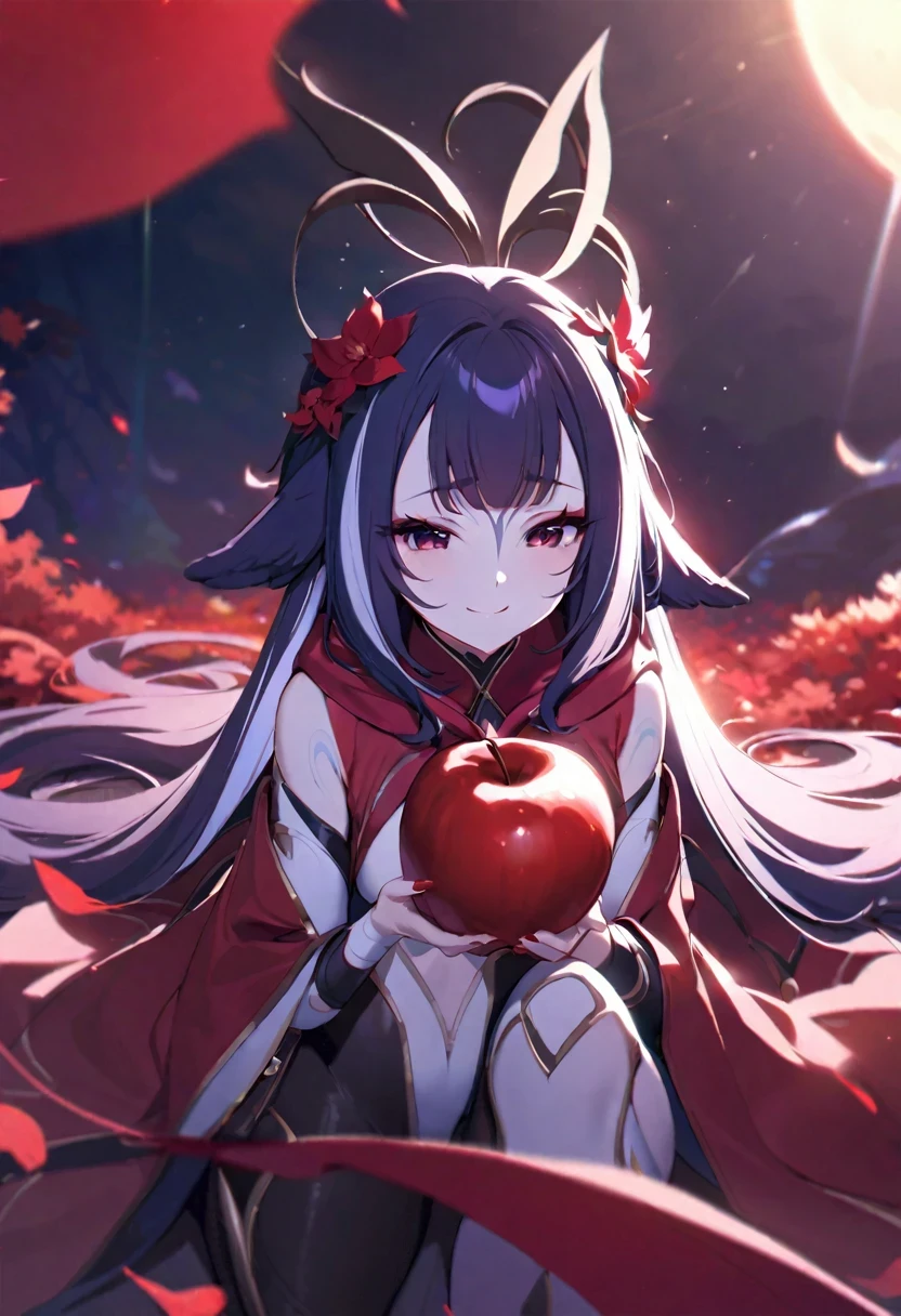 (((shylily))),((tmasterpiece:1.4,Best quality at best))+,(hyper-detailing)+,(Ultra-detailed eyes)+,,ar old,,pale-skinned,Stupid smile,,Empty eyes
(Starry Sky Cloak:1.4)A sea of red leaves and trees,Dream bubbles,crow crow,rednails,sun crown,red apple,Red Lotus,leather pant
(bird feathers:1.1),
(dawn light:1.2),
(Thick black and white:1.16),(depth of fields:1.4),,Complicated details,((tmasterpiece:1.4,Best quality at best))+,(hyper-detailing)+,(Ultra-detailed eyes)+,