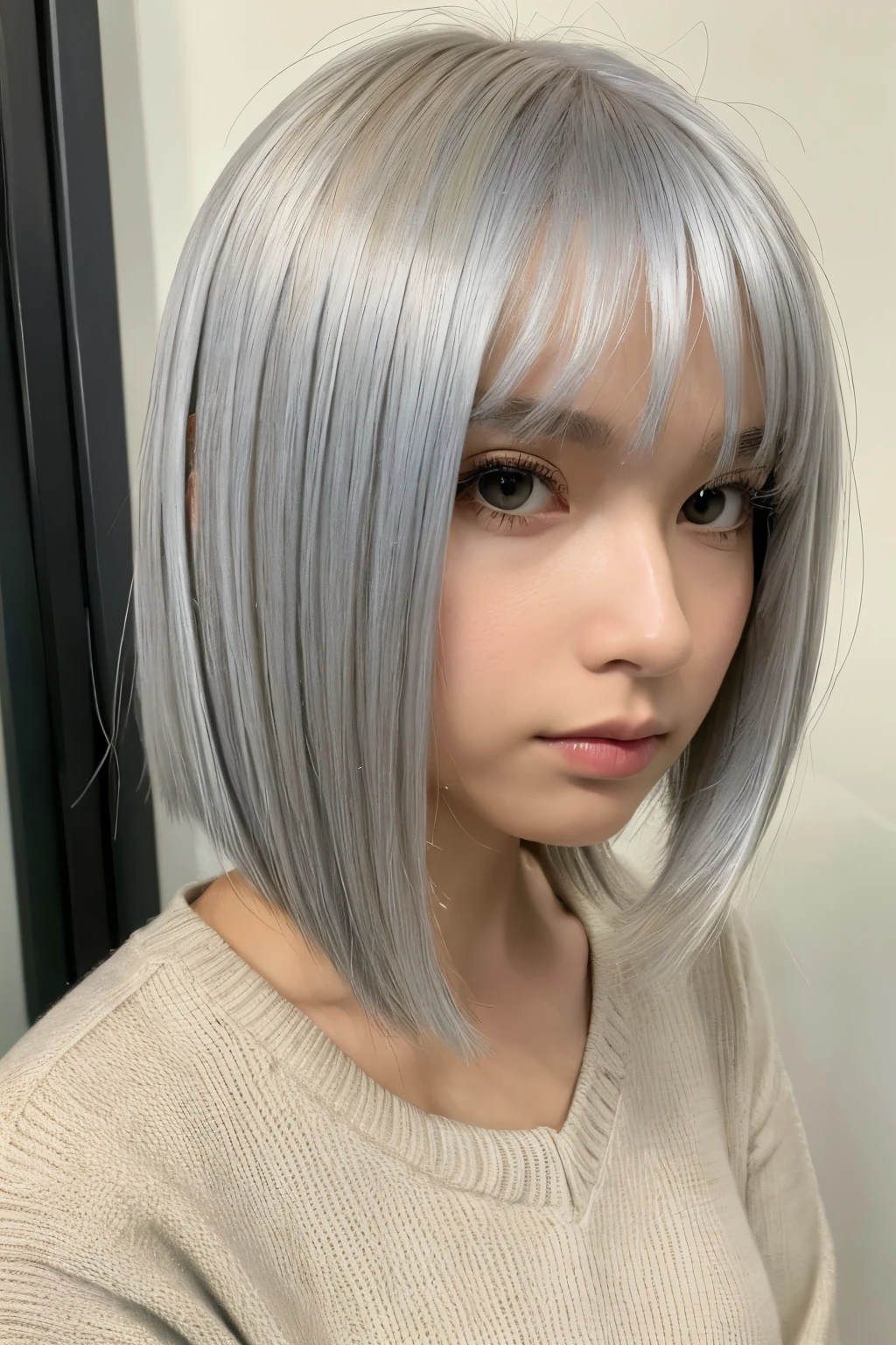 silver hair　juvenile　neutral　