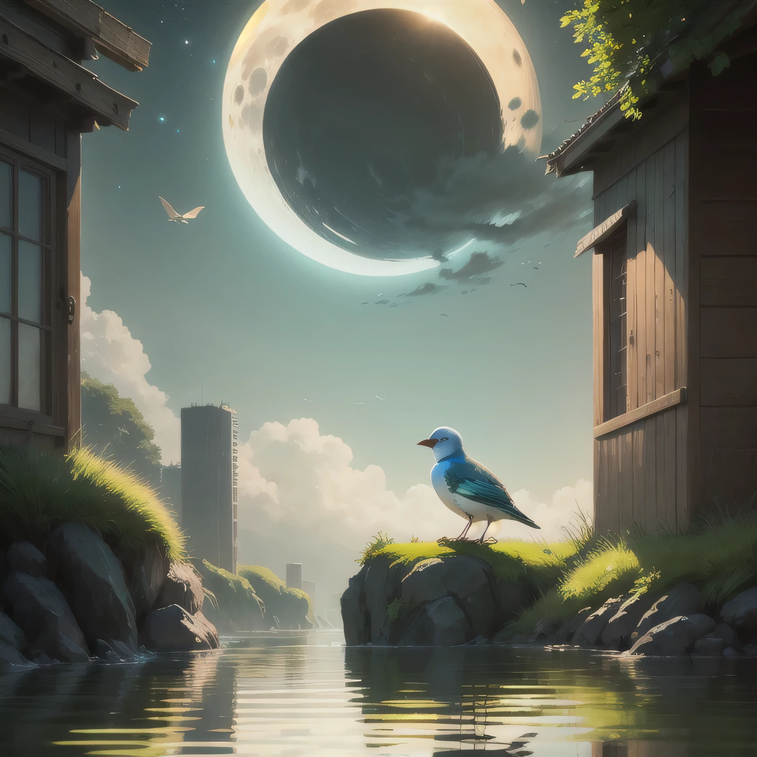 moonwater river bird